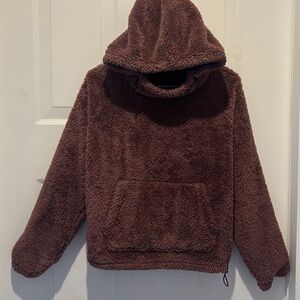 Pink Victoria' Secret Teddy Oversized Sherpa Hoodie Size XS